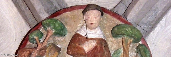 Kreuzgang Gewölbe Schlussstein Franziskus