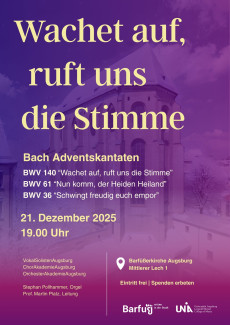 Wachet auf, ruft uns die Stimme - Bach Adventskantaten - Konzertplakat